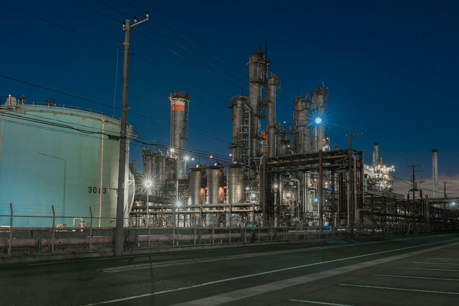 Pipework, valves and vessels at a chemical process plant